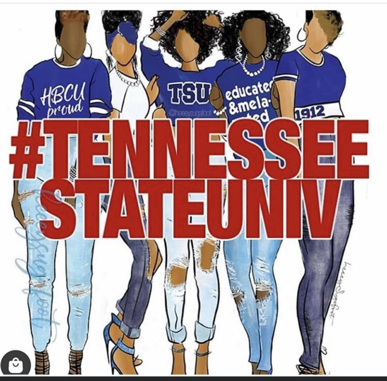 TSU students in royal blue illustration.